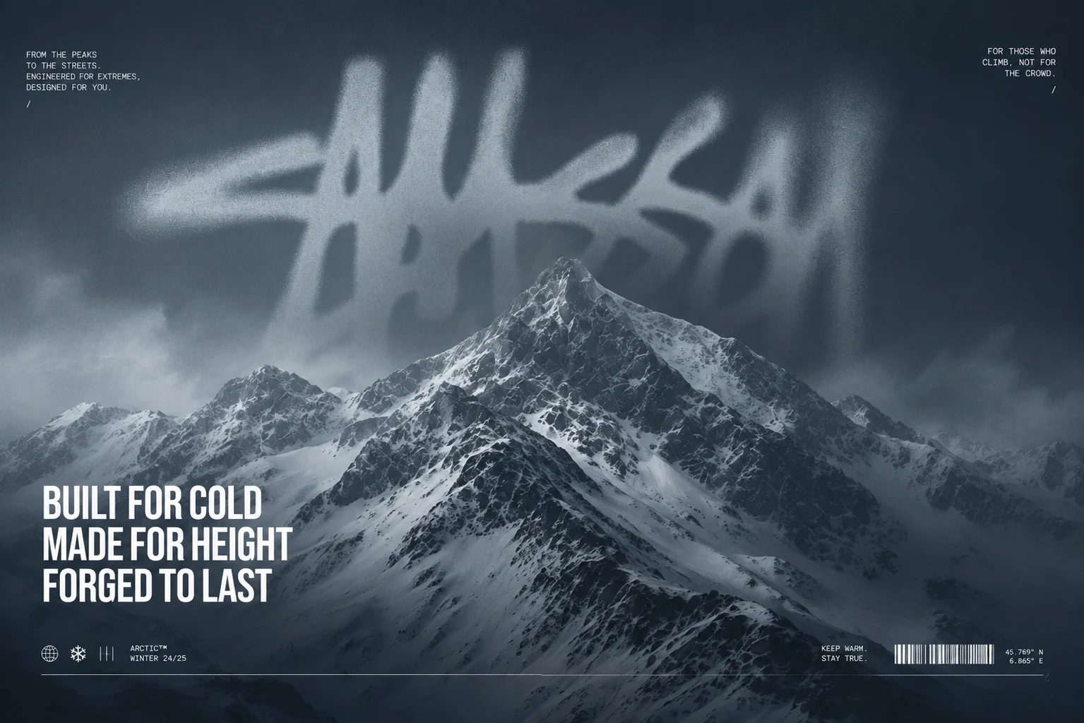 Горный постер KRYO: Built for cold, made for height, forged to last
