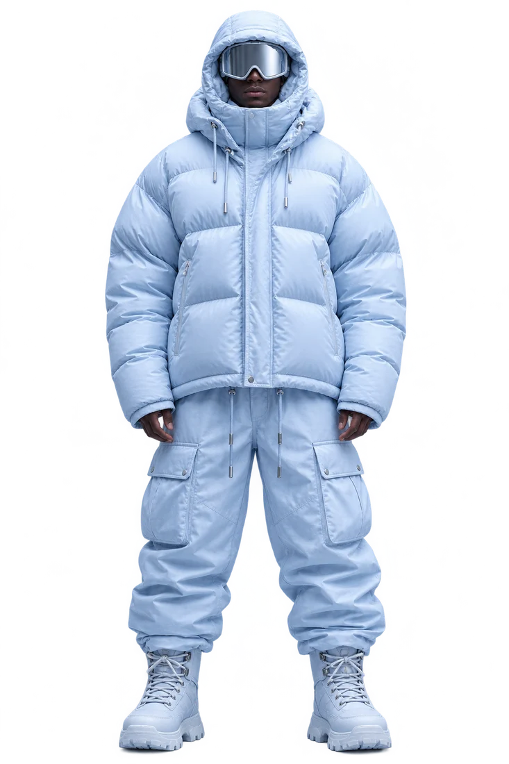 Icefield Blue puffer outfit