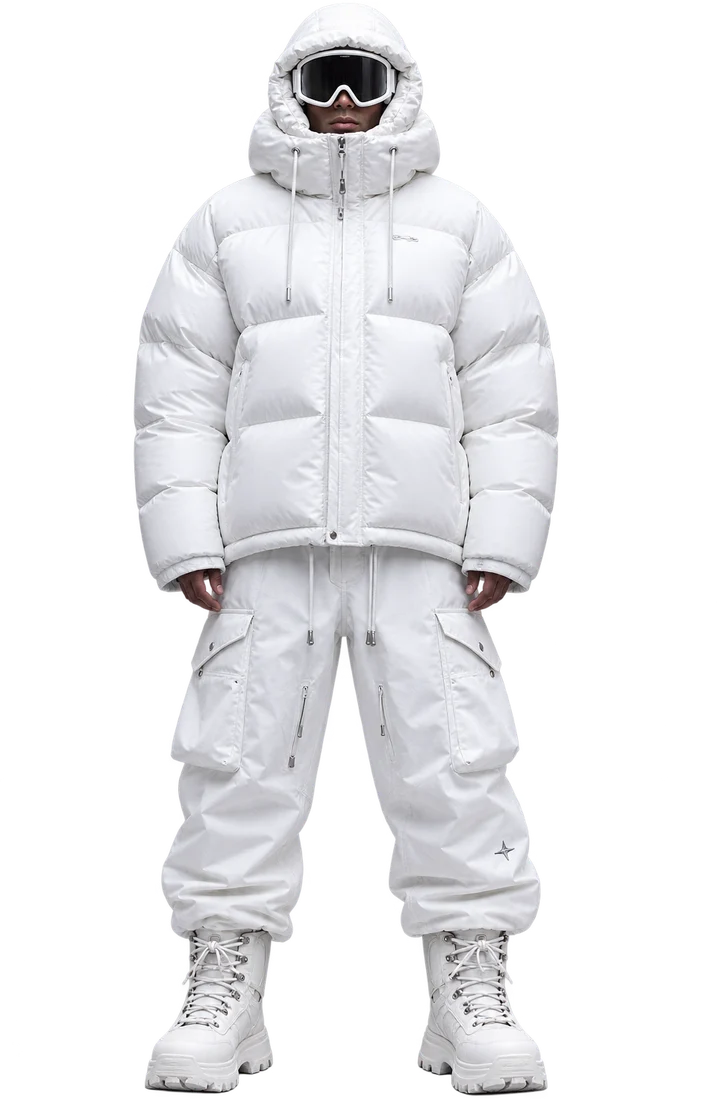Glacier White puffer outfit